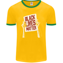 Black Lives Matter Racial Equality Sign Mens Ringer T-Shirt FotL Gold/Green
