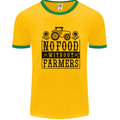 No Food Without Farmers Farming Mens Ringer T-Shirt Gold/Green