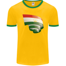 Curled Tajikistan Flag Tajik Day Football Mens Ringer T-Shirt FotL Gold/Green
