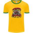 Quad Biking Adrenaline Off Road ATV Biker Mens Ringer T-Shirt Gold/Green
