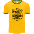 Romantic Walks Hardware Store Tradesman DIY Mens Ringer T-Shirt Gold/Green