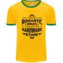 Romantic Walks Hardware Store Tradesman DIY Mens Ringer T-Shirt Gold/Green