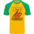I Nap Funny Periodic Table Sloth Geek Sleep Mens S/S Baseball T-Shirt Gold/Green