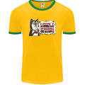 Husky Alaskan I Dont Like People Mornings Mens Ringer T-Shirt FotL Gold/Green