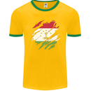 Torn Tajikistan Flag Tajik Day Football Mens Ringer T-Shirt FotL Gold/Green