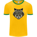 Ouija Board Cat Dark Black Magic Voodoo Mens Ringer T-Shirt FotL Gold/Green