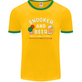 Snooker and Beer That's Why I'm Here Mens Ringer T-Shirt FotL Gold/Green