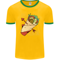 Anti Valentines Day Singles Day Kebab Mens Ringer T-Shirt FotL Gold/Green