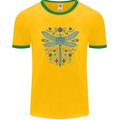 A Floral Dragonfly Mens Ringer T-Shirt FotL Gold/Green