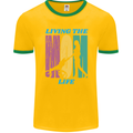 Living the Mom Life Mothers Day Mummy Mens Ringer T-Shirt FotL Gold/Green