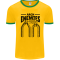 Arch Enemies Funny Architect Builder Mens Ringer T-Shirt Gold/Green