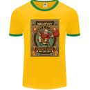 Funny Christmas Santa Clause Offensive Mens Ringer T-Shirt FotL Gold/Green