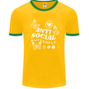 Antisocial Butterfly Funny Mens Ringer T-Shirt FotL Gold/Green