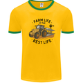 Farm Life is the Best Life Farming Farmer Mens Ringer T-Shirt Gold/Green