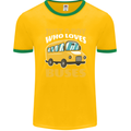 Just a Boy Who Loves Buses Bus Driver Mens Ringer T-Shirt FotL Gold/Green