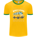 Just a Boy Who Loves Buses Bus Driver Mens Ringer T-Shirt FotL Gold/Green