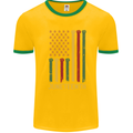 Juneteenth Black Lives Matter USA Flag Mens Ringer T-Shirt Gold/Green