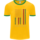 Juneteenth Black Lives Matter USA Flag Mens Ringer T-Shirt Gold/Green