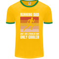 Running Dad Cross Country Marathon Runner Mens Ringer T-Shirt FotL Gold/Green