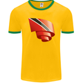 Curled Trinidad and Tobago Day Football Mens Ringer T-Shirt FotL Gold/Green