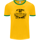 It's Not Me Anti Valentines Singles Day Skull Mens Ringer T-Shirt Gold/Green