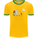 Retro Data Storage Funny Geek Nerd CD PC Mens Ringer T-Shirt Gold/Green