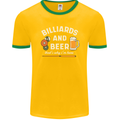 Billiards and Beer That's Why I'm Here Mens Ringer T-Shirt FotL Gold/Green