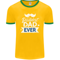 Fathers Day Daddest Dad Ever Mens Ringer T-Shirt FotL Gold/Green