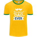 Fathers Day Daddest Dad Ever Mens Ringer T-Shirt FotL Gold/Green