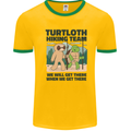 Turtloth Hiking Team Hiking Turtle Sloth Mens Ringer T-Shirt Gold/Green