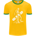 A Snowboarder Snowboarding Mens Ringer T-Shirt FotL Gold/Green