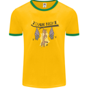 Tough Night Funny Dog Bat Hangover Alcohol Beer Mens Ringer T-Shirt Gold/Green