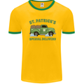 St Patricks Beer Delivery Funny Alcohol Guiness Mens Ringer T-Shirt Gold/Green