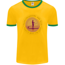 Paddle Boarding & Beer Funny Paddleboard Alcohol Mens Ringer T-Shirt FotL Gold/Green