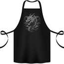 Greyscale Dragon Cotton Apron 100% Organic Black