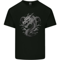 Greyscale Dragon Mens Cotton T-Shirt Tee Top Black