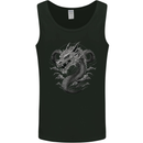 Greyscale Dragon Mens Vest Tank Top Black