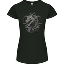 Greyscale Dragon Womens Petite Cut T-Shirt Black