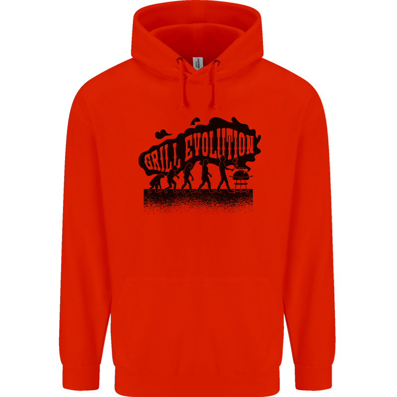 Grill Evolution Funny BBQ Braai Childrens Kids Hoodie Bright Red