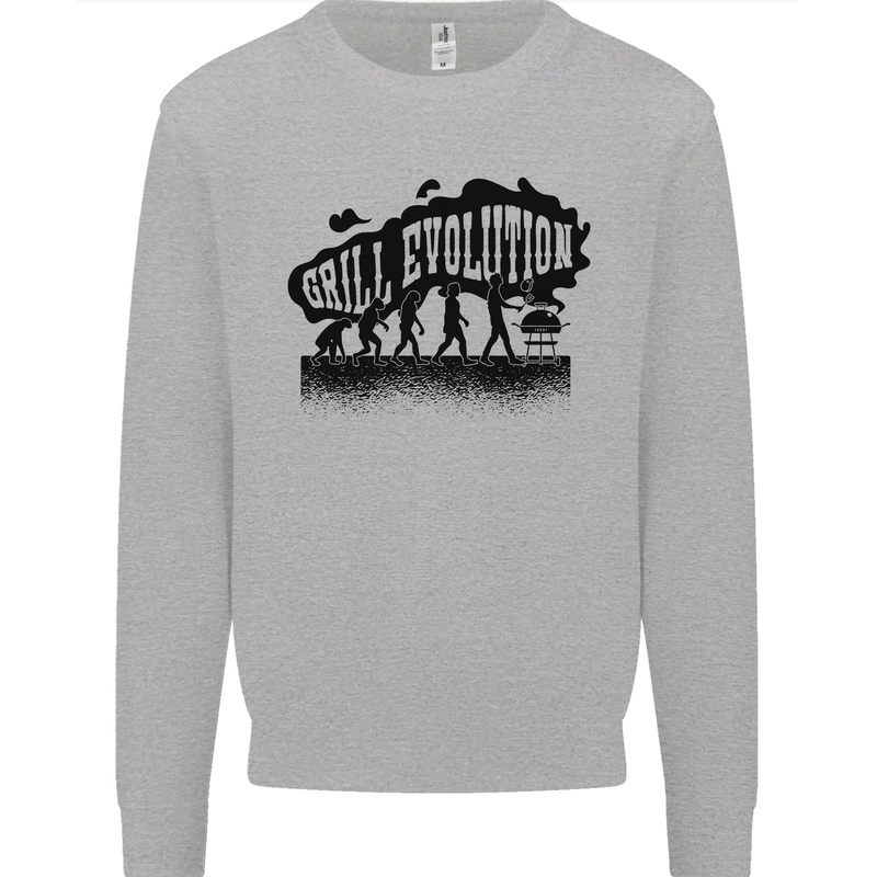 Grill Evolution Funny BBQ Braai Kids Sweatshirt Jumper Sports Grey