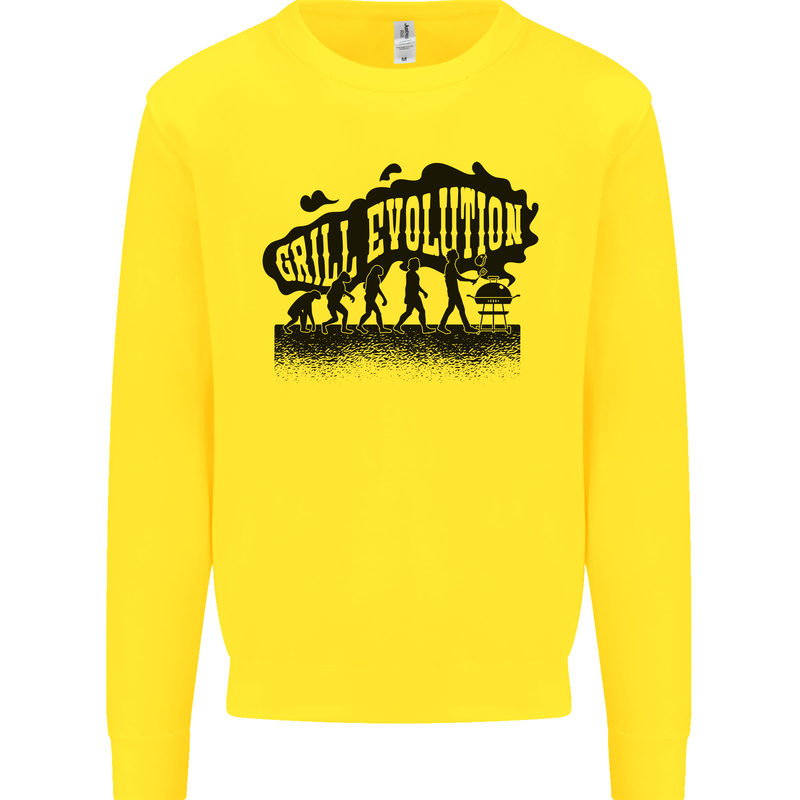 Grill Evolution Funny BBQ Braai Kids Sweatshirt Jumper Yellow