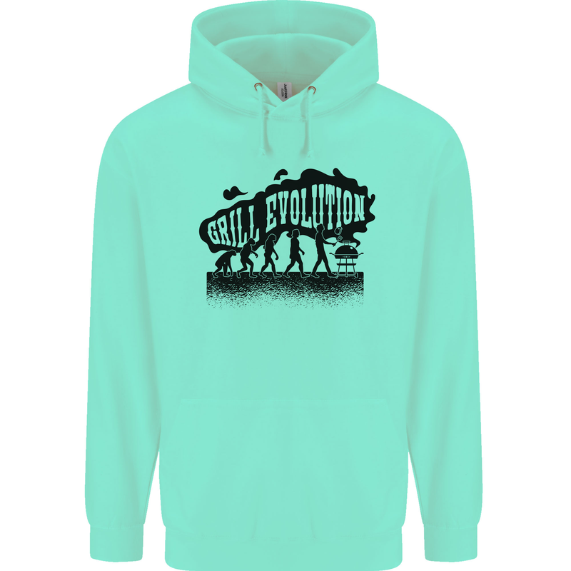 Grill Evolution Funny BBQ Braai Mens 80% Cotton Hoodie Peppermint