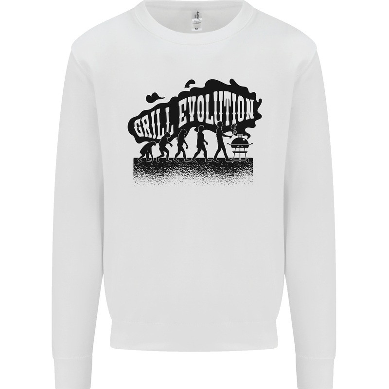 Grill Evolution Funny BBQ Braai Mens Sweatshirt Jumper White