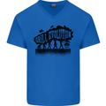 Grill Evolution Funny BBQ Braai Mens V-Neck Cotton T-Shirt Royal Blue