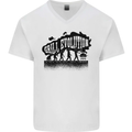 Grill Evolution Funny BBQ Braai Mens V-Neck Cotton T-Shirt White