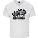Grill Evolution Funny BBQ Braai Mens V-Neck Cotton T-Shirt White
