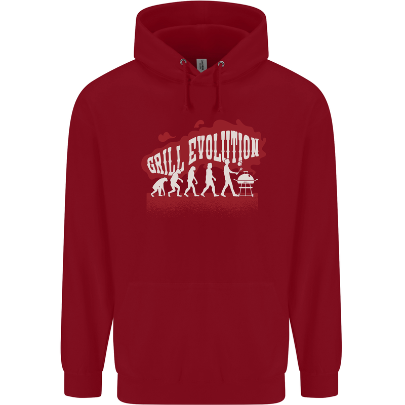 Grill Evolution Funny BBQ Childrens Kids Hoodie Red