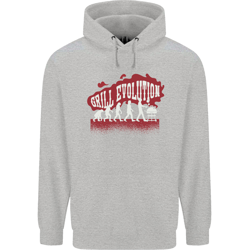 Grill Evolution Funny BBQ Childrens Kids Hoodie Sports Grey