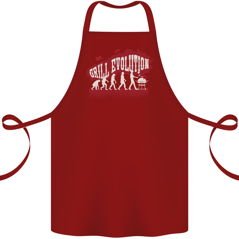 Grill Evolution Funny BBQ Cotton Apron 100% Organic Maroon