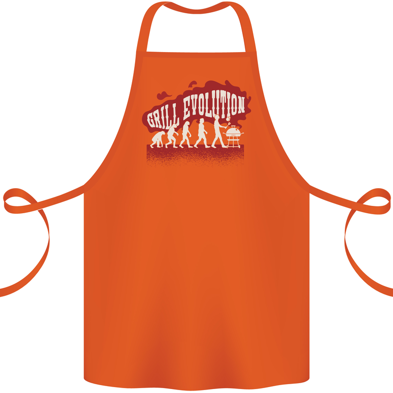 Grill Evolution Funny BBQ Cotton Apron 100% Organic Orange